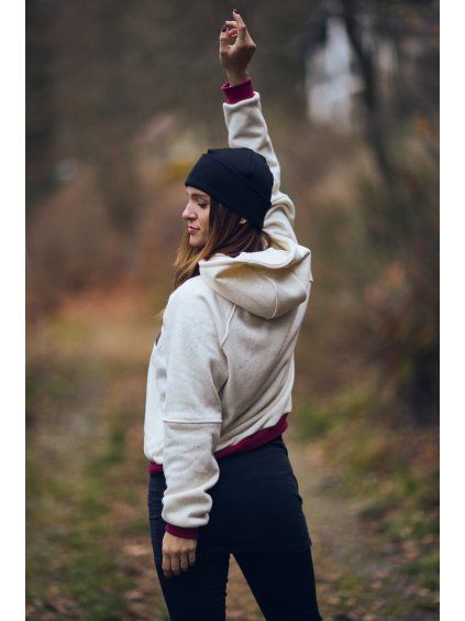 CROP OVERSIZE mikina z warmkeeperu RAINBOW  - Dámská