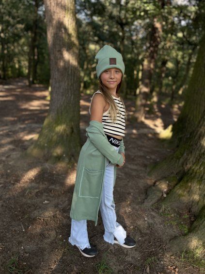 Dlouhý žebrovaný cardigan PEPPERMINT - Holčička