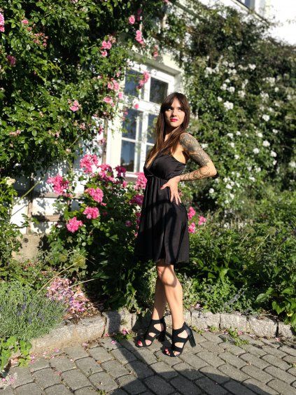 Lehoučké DÁMSKÉ Saténové Šaty SATIN Black