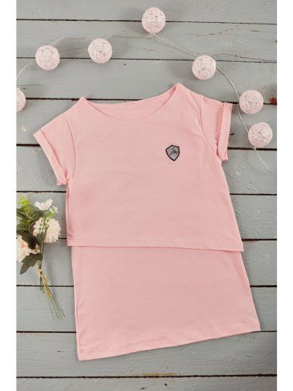"KOMBINUJ" II. CROSS LIGHT PINK (krátký rukáv) - Maminka (POUZE VRCHNÍ DÍL)