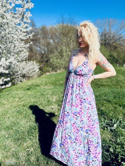 Lehoučké DÁMSKÉ Viskózové Šaty VAMP LONG Flora