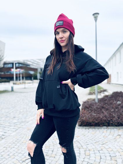 Dámská NEKOJICÍ mikina HOODIE SHINY Black