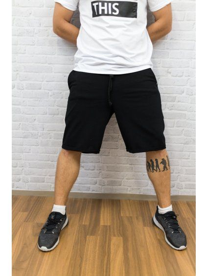PÁNSKÉ Kraťasy LOVE Black bez šňůrky - delší verze