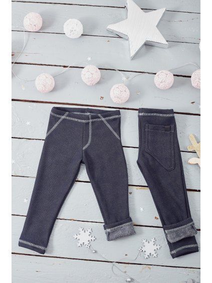 Hřejivé zimní TERMO LEGÍNY DENIM - Maminka