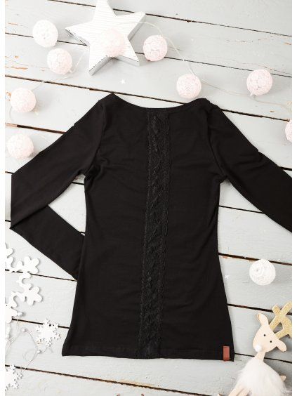 Triko LACE BLACK (dlouhý rukáv) - Maminka