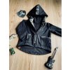 Softshell bunda s fleecem Black ARMY s pruhem na zádech - Chlapeček