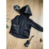 Softshell bunda s fleecem Black ARMY s pruhem na zádech - Chlapeček