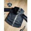 Softshell bunda s fleecem Black ARMY s pruhem na zádech - Chlapeček