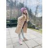 Dlouhý žebrovaný cardigan BEIGE - Holčička