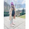 Dlouhý žebrovaný cardigan BEIGE - Holčička