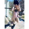 Dlouhý žebrovaný cardigan BEIGE - Holčička