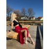 Dámské kalhoty s vysokými rozparky VIVIENNE RED