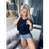KOJICÍ TRIČKO SE ZIPY  A VOLÁNKY LOVE BLACK Short (krátký rukáv)