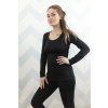 DÁMSKÉ Legíny z teplákoviny BASIC Black (kratší verze)