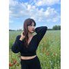 Lehoučký DÁMSKÝ Viskózový CROP TOP ESPAÑA Black