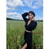 Lehoučký DÁMSKÝ Viskózový CROP TOP ESPAÑA Black