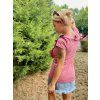 KOJICÍ TRIČKO SE ZIPY  A VOLÁNKY LOVE DARK PINK Short (krátký rukáv)