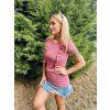 KOJICÍ TRIČKO SE ZIPY  A VOLÁNKY LOVE DARK PINK Short (krátký rukáv)