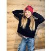 Dívčí CROP OVERSIZE mikina SHINY BLACK