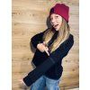 Dívčí CROP OVERSIZE mikina SHINY BLACK