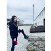 Dámská Kojicí mikina se skrytým zipem HOODIE SHINY Black
