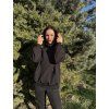 Dámská Kojicí mikina se skrytým zipem HOODIE SHINY Black