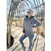 Dámská mikina s postranními zipy MADRID GREY MELANGE SHORT  (mikina vhodná na kojení i jako těhotenská)