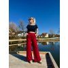 Dámské elegantní kalhoty BUSINESS KARMIN RED SHORT