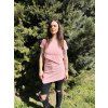 DÁMSKÉ Asymetrické "KOJICÍ I NEKOJICÍ" tričko LIGHT PINK  (krátký rukáv)