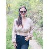 Lehoučký DÁMSKÝ Viskózový CROP TOP ESPAÑA Beige