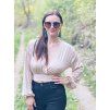 Lehoučký DÁMSKÝ Viskózový CROP TOP ESPAÑA Beige