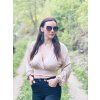 Lehoučký DÁMSKÝ Viskózový CROP TOP ESPAÑA Beige