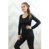 DÁMSKÉ Legíny z teplákoviny BASIC Black (delší verze)