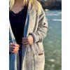 DÁMSKÝ OVERSIZE kabát MELANGE GREY Long