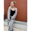 DÁMSKÝ OVERSIZE kabát MELANGE GREY Long