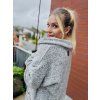 DÁMSKÝ OVERSIZE kabát MELANGE GREY Long