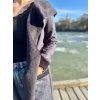 DÁMSKÝ kabát LEATHER DARK POSEIDON Long
