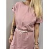 DÁMSKÉ KOJICÍ ŠATY SE ZIPY A ROZPARKY PINK