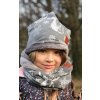 Zateplená šedostříbrná čepice / tunel MY DEER - Maminka / Dítě